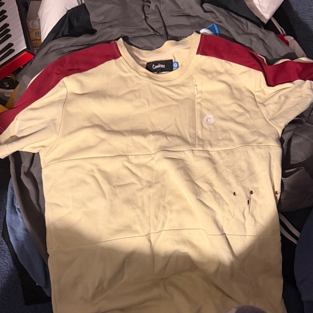 Men's Cream and Red Shirt